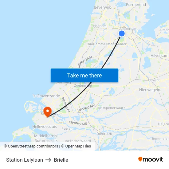 Station Lelylaan to Brielle map