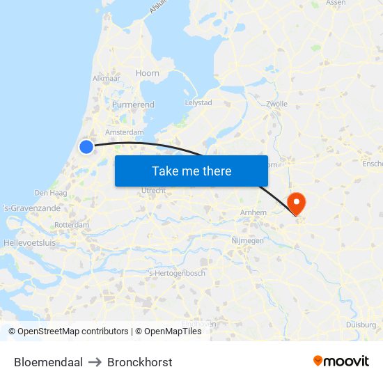 Bloemendaal to Bronckhorst map