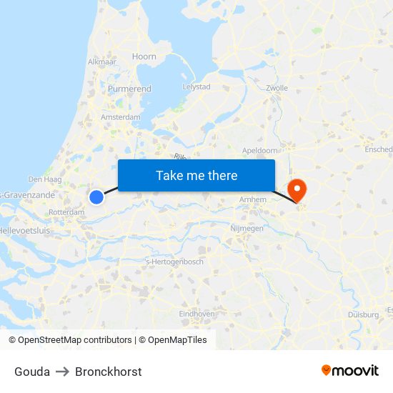 Gouda to Bronckhorst map