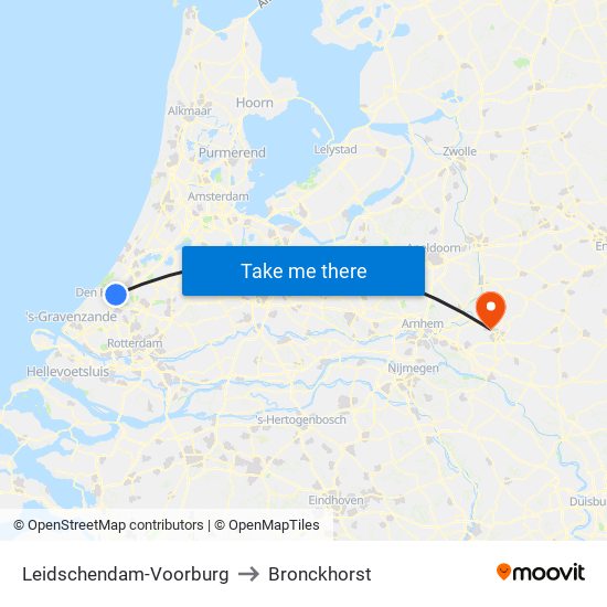 Leidschendam-Voorburg to Bronckhorst map