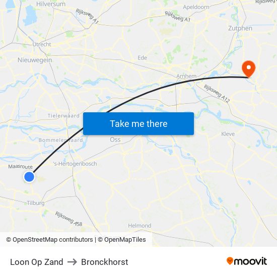 Loon Op Zand to Bronckhorst map