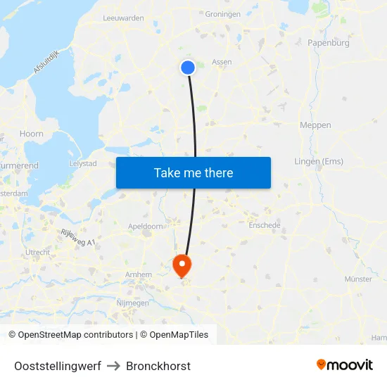 Ooststellingwerf to Bronckhorst map
