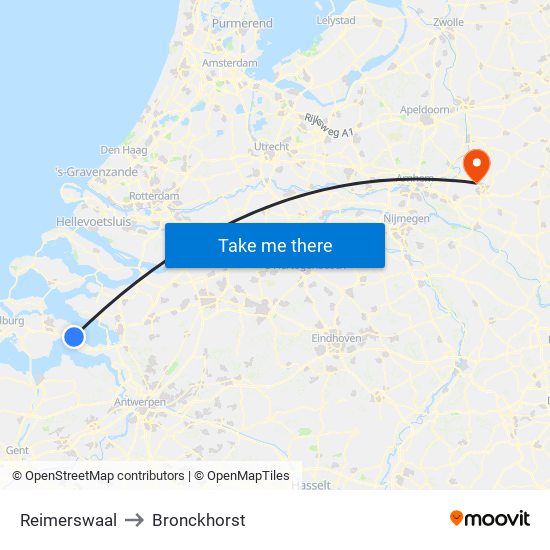 Reimerswaal to Bronckhorst map