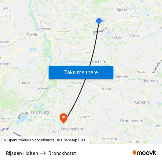 Rijssen-Holten to Bronckhorst map