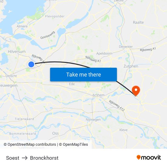 Soest to Bronckhorst map