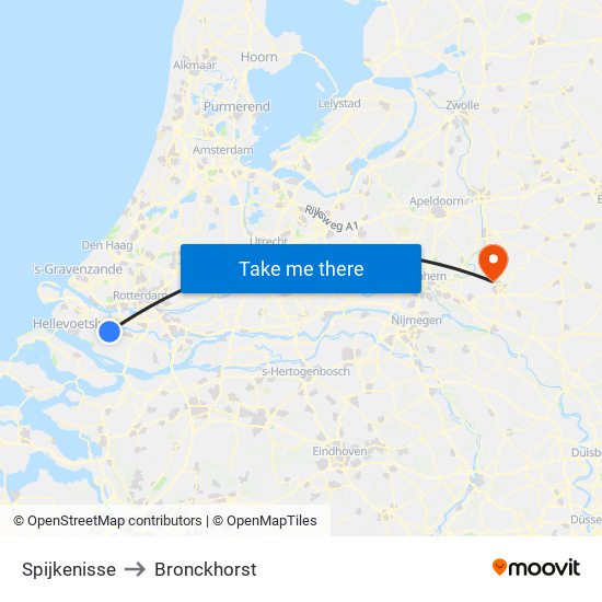 Spijkenisse to Bronckhorst map