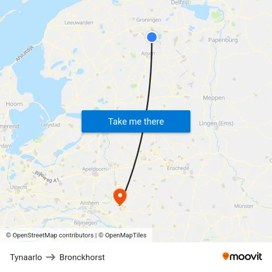 Tynaarlo to Bronckhorst map