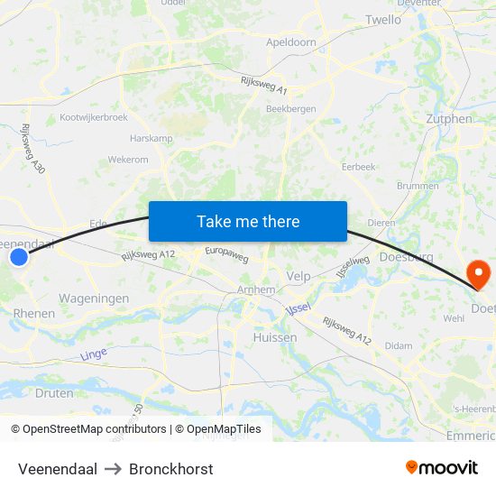 Veenendaal to Bronckhorst map