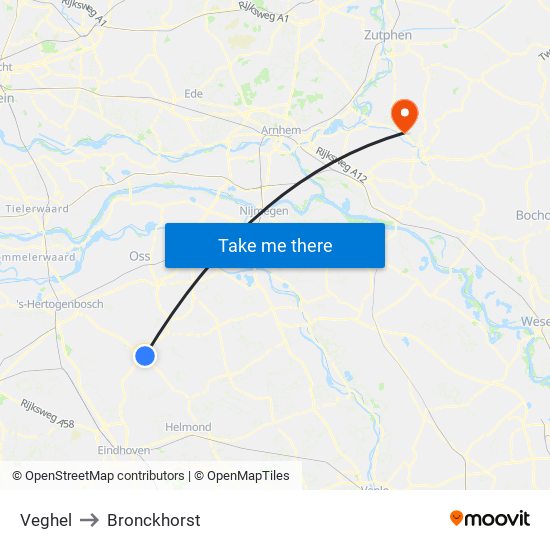 Veghel to Bronckhorst map