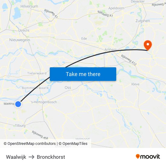 Waalwijk to Bronckhorst map