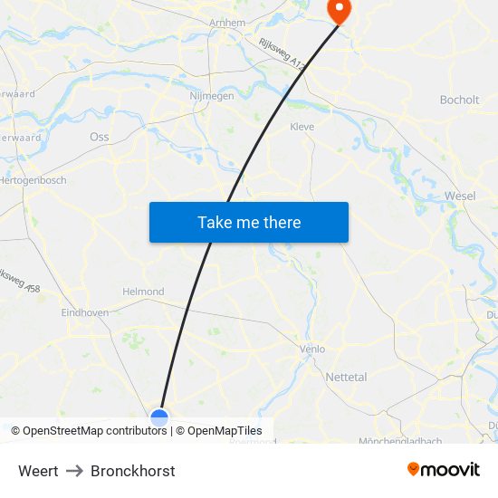 Weert to Bronckhorst map