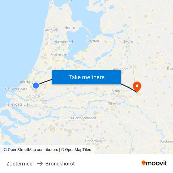 Zoetermeer to Bronckhorst map