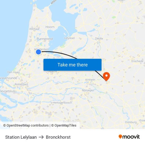 Station Lelylaan to Bronckhorst map