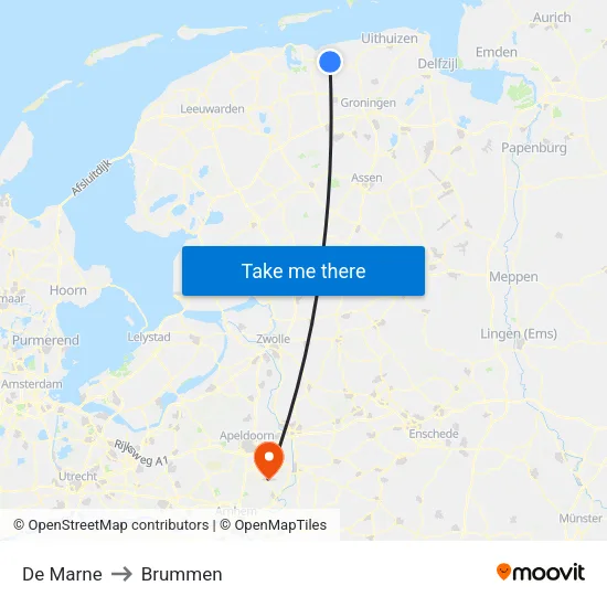 De Marne to Brummen map