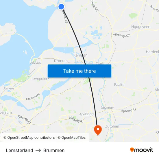 Lemsterland to Brummen map