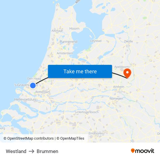 Westland to Brummen map