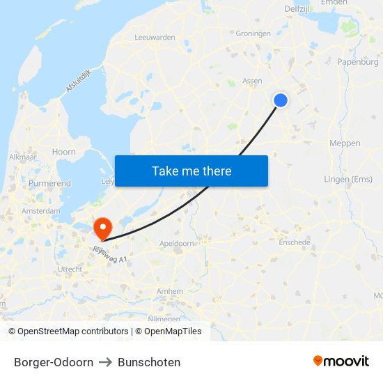 Borger-Odoorn to Bunschoten map