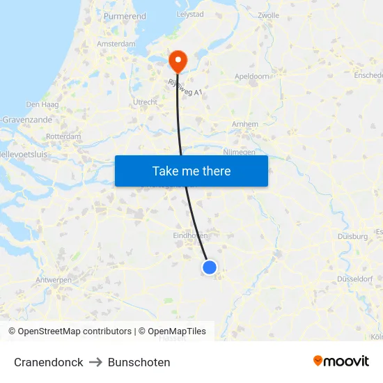 Cranendonck to Bunschoten map