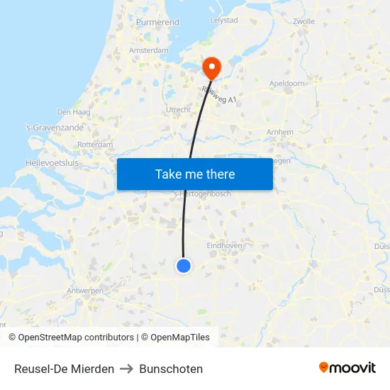 Reusel-De Mierden to Bunschoten map