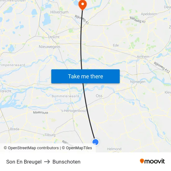 Son En Breugel to Bunschoten map