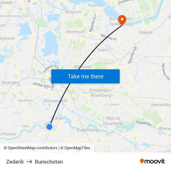 Zederik to Bunschoten map