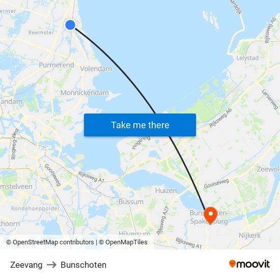 Zeevang to Bunschoten map