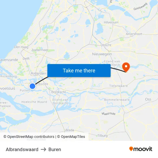 Albrandswaard to Buren map