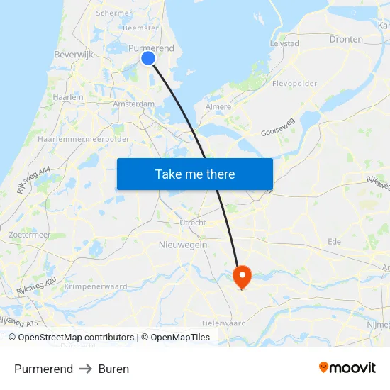 Purmerend to Buren map
