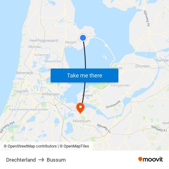 Drechterland to Bussum map