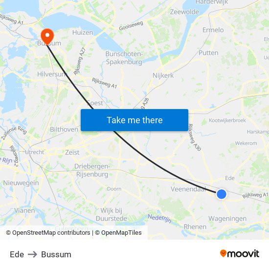 Ede to Bussum map