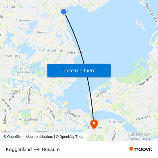 Koggenland to Bussum map