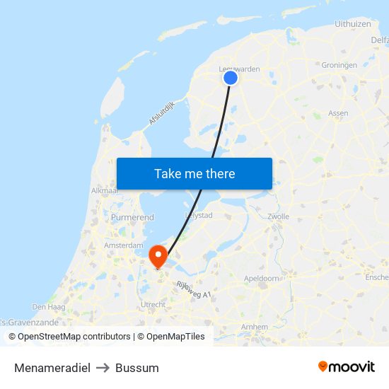 Menameradiel to Bussum map