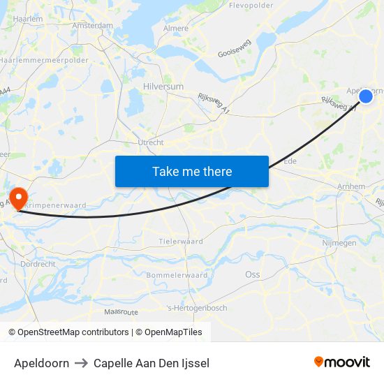 Apeldoorn to Capelle Aan Den Ijssel map