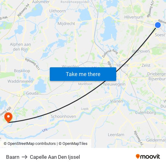 Baarn to Capelle Aan Den Ijssel map