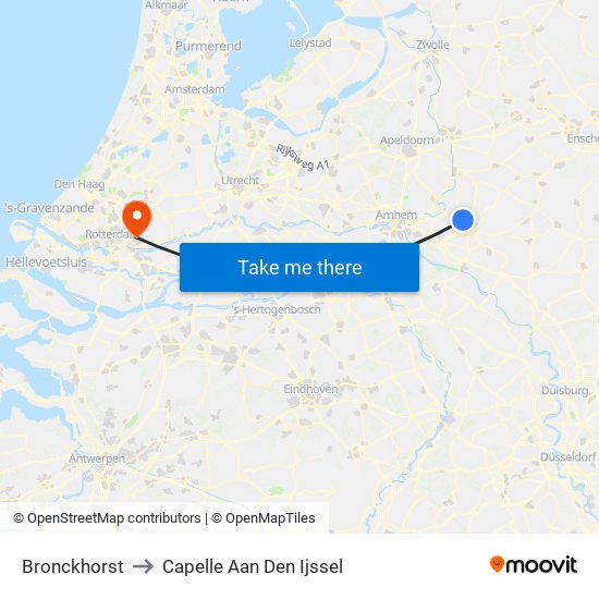 Bronckhorst to Capelle Aan Den Ijssel map