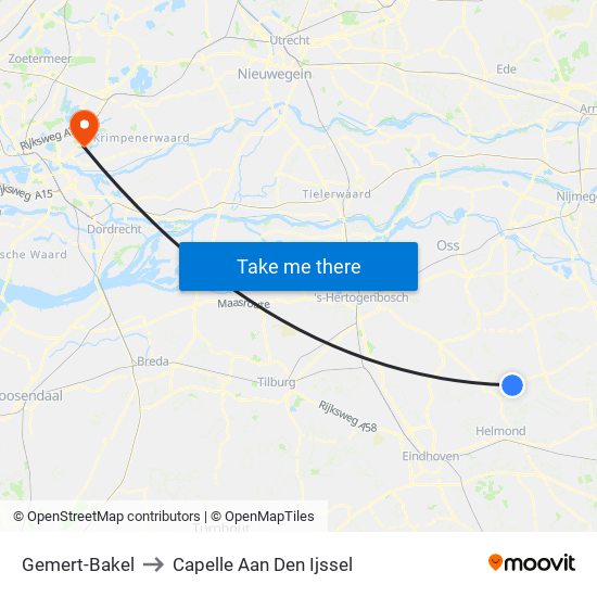 Gemert-Bakel to Capelle Aan Den Ijssel map