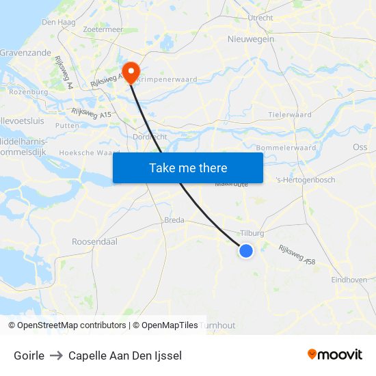 Goirle to Capelle Aan Den Ijssel map