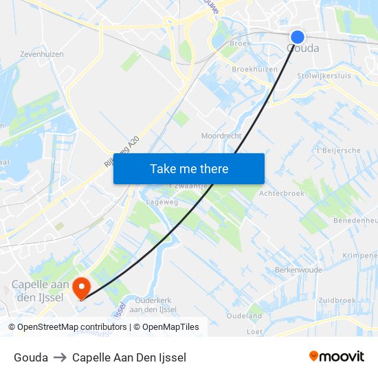 Gouda to Capelle Aan Den Ijssel map