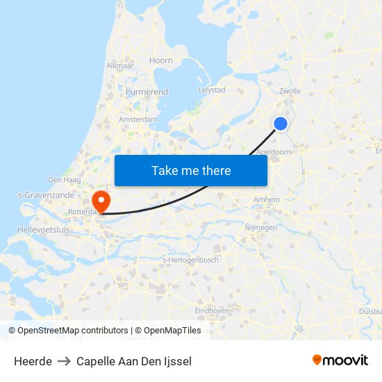 Heerde to Capelle Aan Den Ijssel map