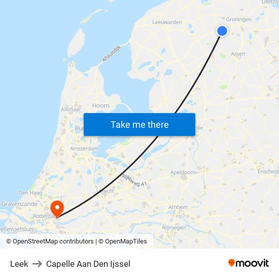 Leek to Capelle Aan Den Ijssel map