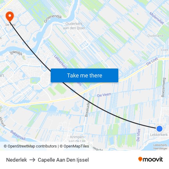 Nederlek to Capelle Aan Den Ijssel map