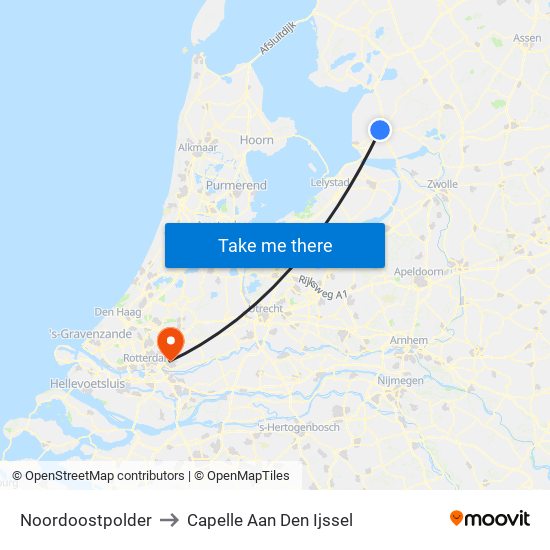 Noordoostpolder to Capelle Aan Den Ijssel map