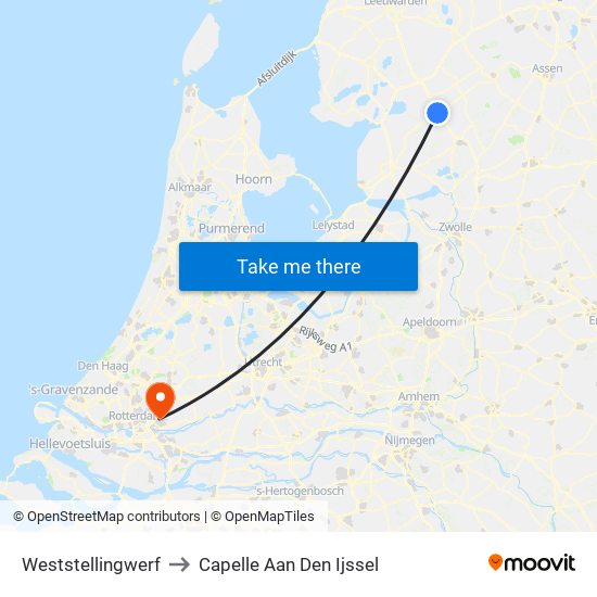 Weststellingwerf to Capelle Aan Den Ijssel map