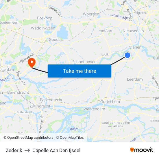 Zederik to Capelle Aan Den Ijssel map