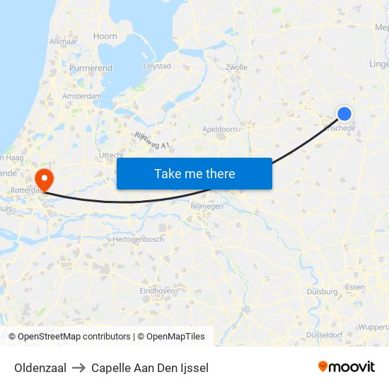 Oldenzaal to Capelle Aan Den Ijssel map