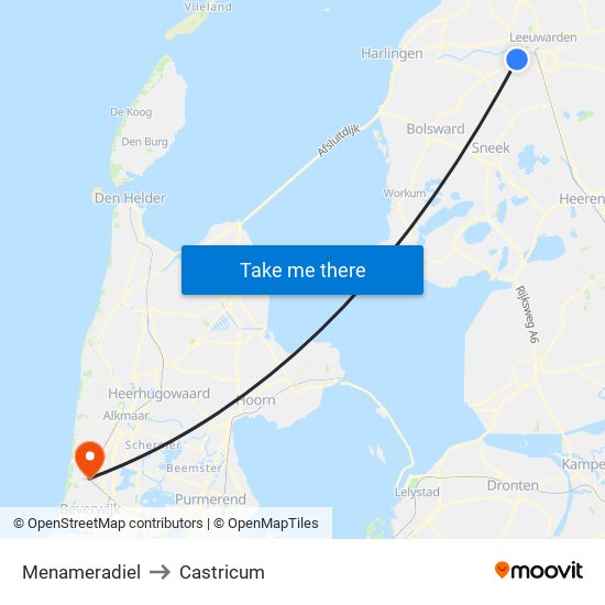 Menameradiel to Castricum map