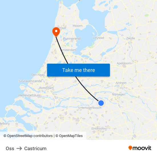 Oss to Castricum map