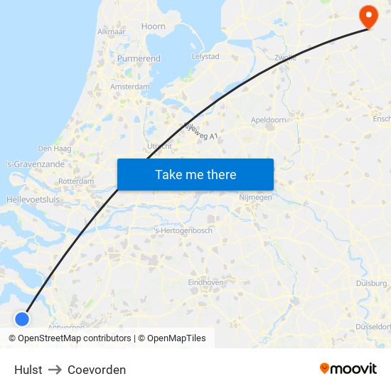 Hulst to Coevorden map