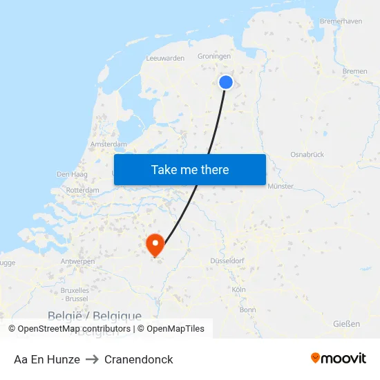 Aa En Hunze to Cranendonck map