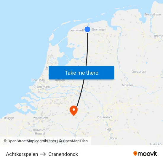 Achtkarspelen to Cranendonck map